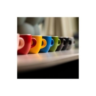 Club House Tulipano Espresso med fat matt gul 7 cl 6 st