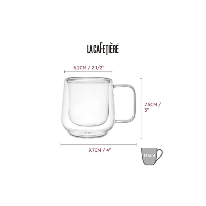 La Cafetière Dubbelväggade espressoglas 10 cl 6 st
