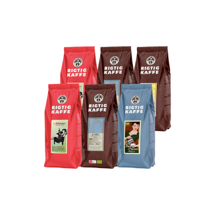 Rigtig Kaffe Mixpaket 2,7 kg Hela kaffebönor