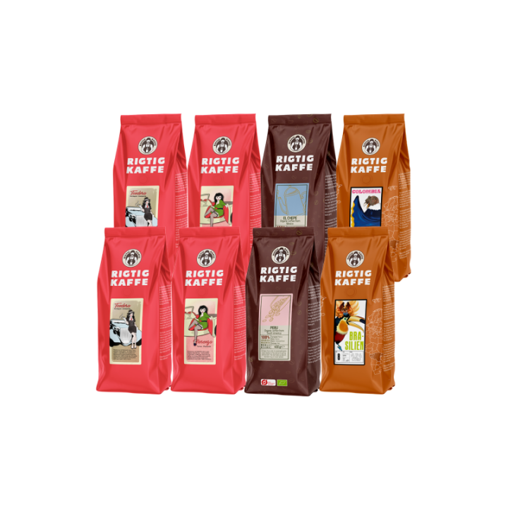 Rigtig Kaffe Mixpaket 3,6kg Hela kaffebönor