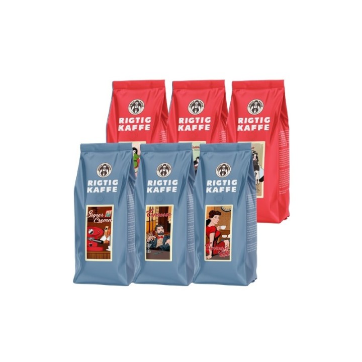 Rigtig Kaffe Mixpaket 3 kg Hela kaffebönor