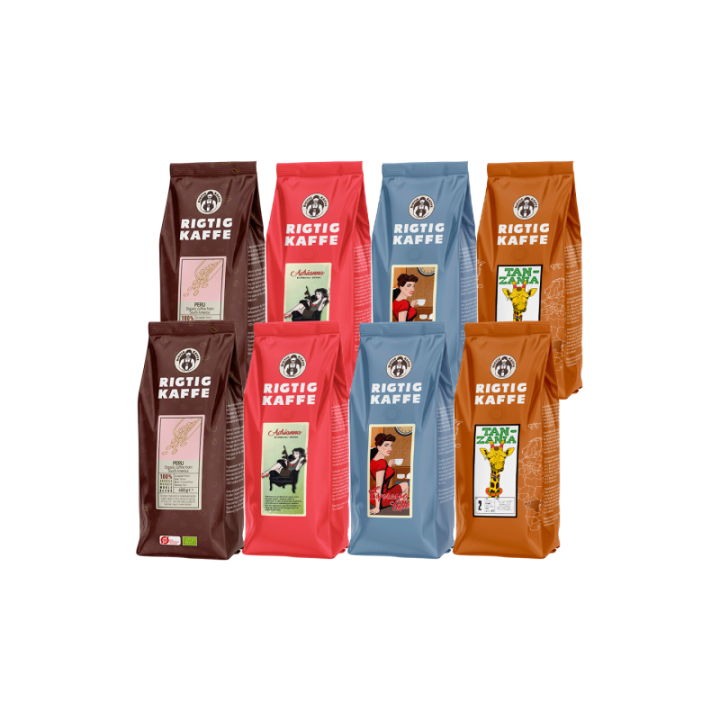 Rigtig Kaffe Mixpaket 3,6kg Hela kaffebönor