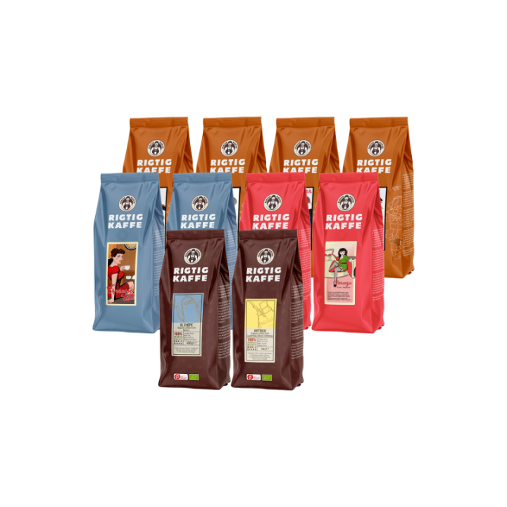 Rigtig Kaffe Mixpaket 4,4kg Hela kaffebönor