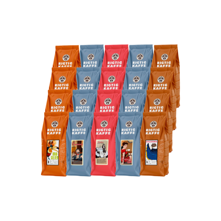 Rigtig Kaffe Mixpaket 8,8kg Hela kaffebönor