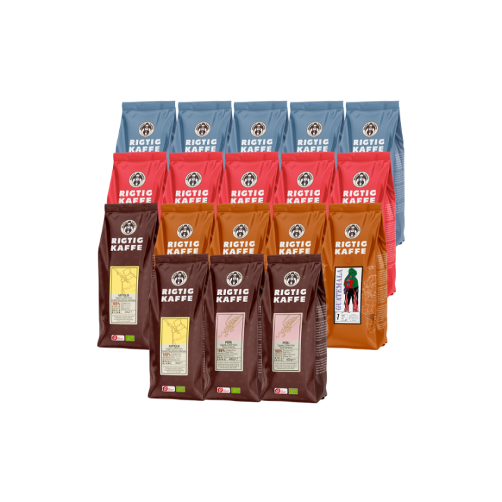 Rigtig Kaffe Mixpaket 8,2 kg Hela kaffebönor