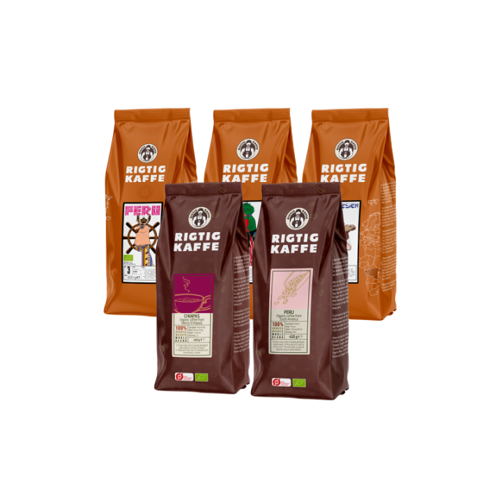Rigtig Kaffe Mixpaket 2kg Hela kaffebönor
