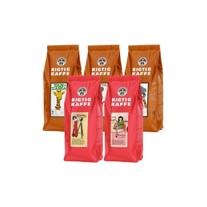 Rigtig Kaffe Mixpaket 2,2 kg Hela kaffebönor