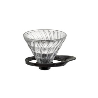 Hario V60-02 Glas Dripper Svart 2 Koppar.