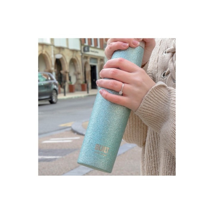 BUILT Apex termoflaska 0,54 L blått glitter