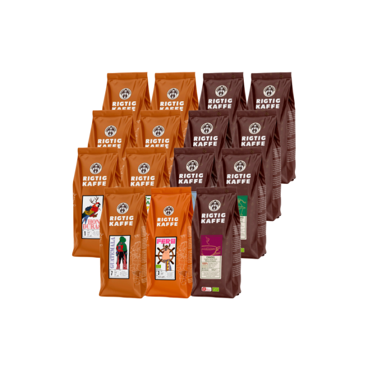 Rigtig Kaffe Mixpaket 6 kg Hela kaffebönor