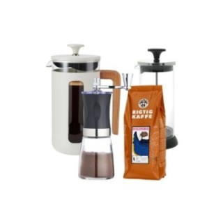 La Cafetière Pisa 8-kopps presskanna inkl. kvarn, mjölkskummare & kaffe