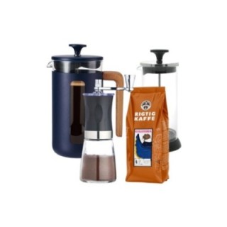 La Cafetière Pisa 8-kopps presskanna inkl. kvarn, mjölkskummare & kaffe