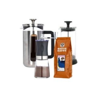 La Cafetière Pisa 8-kopps presskanna inkl. kvarn, mjölkskummare & kaffe