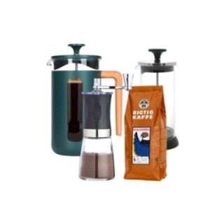 La Cafetière Pisa 8-kopps presskanna inkl. kvarn, mjölkskummare & kaffe