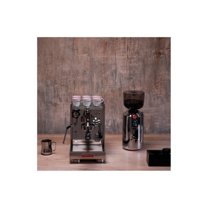 La Pavoni Mini Cellini LPSMCS01EU Espressomaskin inkl. Eureka Mignon Zero matt svart espressokvarn