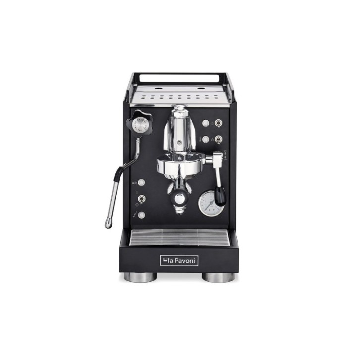 La Pavoni Mini Cellini Svart LPSMCB01EU Espressomaskin Inkl. Eureka Mignon Zero Matt Svart Espressokvarn
