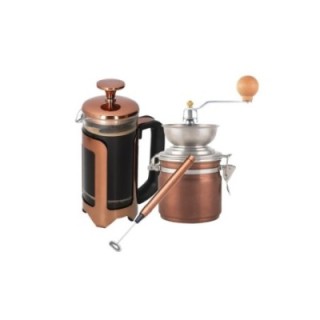 La Cafetière Roma 3 koppar stempelkanna inkl. kaffekvarn & mjölkskummare