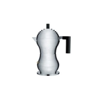 Alessi Pulcina Induktion 3 koppar espressokanna svart
