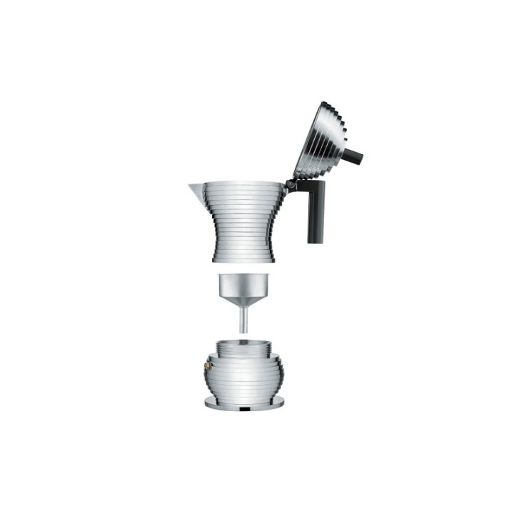 Alessi Pulcina Induktion 3 koppar espressokanna svart