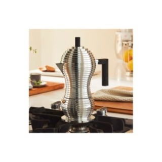 Alessi Pulcina Induktion 6 koppar espressokanna svart