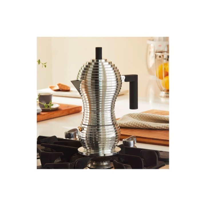 Alessi Pulcina Induktion 6 koppar espressokanna svart