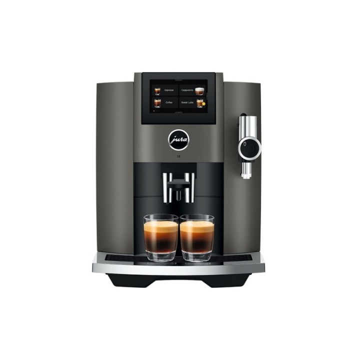 Jura S8 (EB) Dark Inox Espressomaskin inkl. skötsel & 3 kg kaffe danska