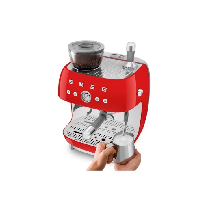 Smeg EGF03RDEU Manuell espressomaskin Inkl. Mjölkkanna & 1,5kg Rigtig Kaffe