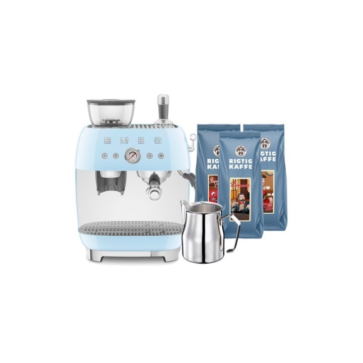 Smeg EGF03PBEU Manuell espressomaskin Inkl. Mjölkkanna & 1,5 kg Rigtig Kaffe