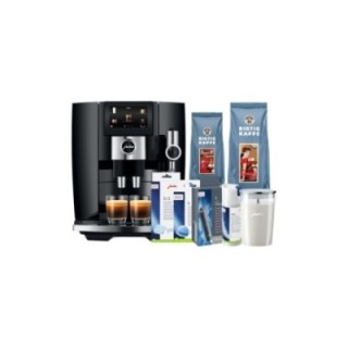 Jura J8 Twin (EA) Diamond Black Espressomaskin Inkl. mjölkbehållare, skötsel & Rigtig Kaffe