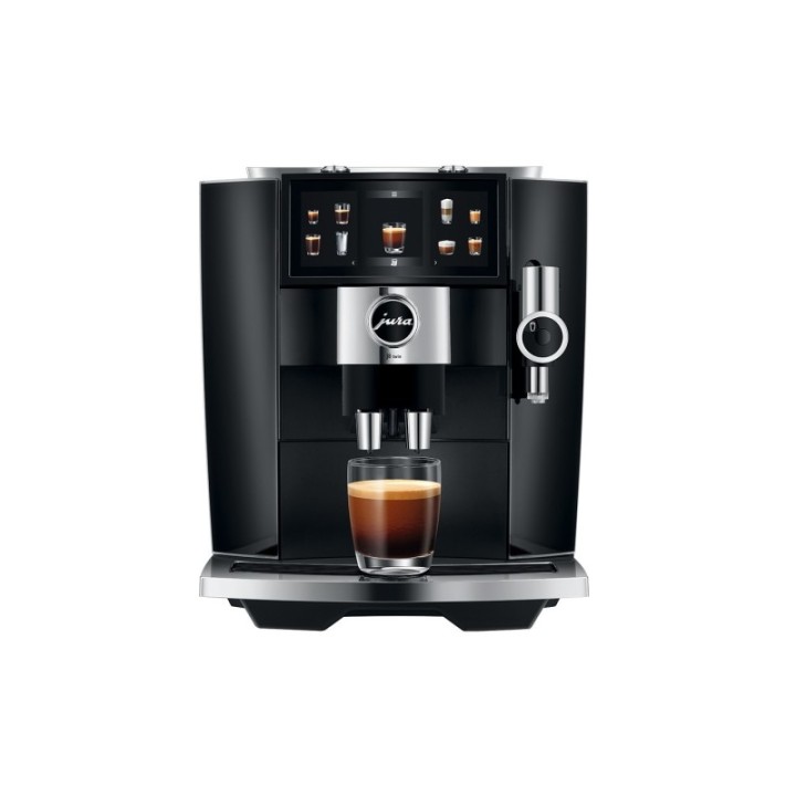 Jura J8 Twin (EA) Diamond Black Espressomaskin Inkl. mjölkbehållare, skötsel & Rigtig Kaffe