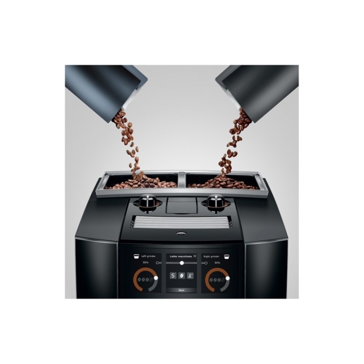 Jura J8 Twin (EA) Diamond Black Espressomaskin Inkl. mjölkbehållare, skötsel & Rigtig Kaffe