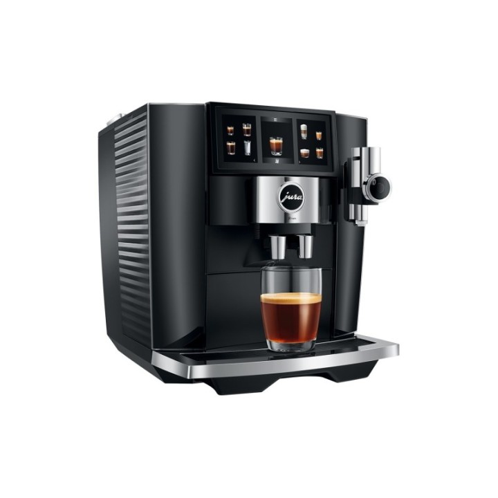 Jura J8 Twin (EA) Diamond Black Espressomaskin Inkl. mjölkbehållare, skötsel & Rigtig Kaffe