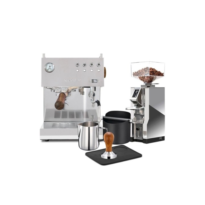Ascaso Steel Duo Plus Polerat stål espressomaskin inkl. Eureka espressokvarn & baristapaket