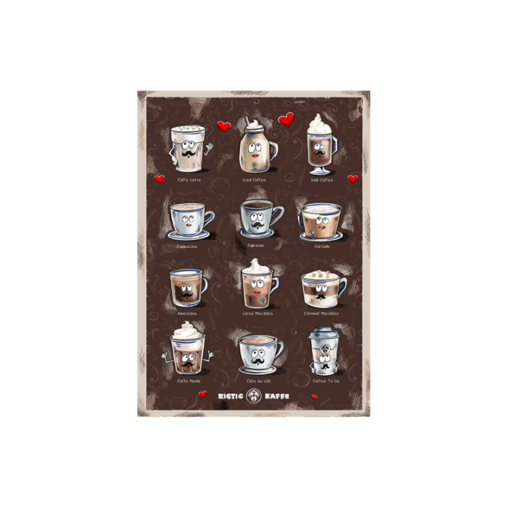 Rigtig Kaffe Crema Intenso 10kg Inkl. COFFEE DRINKS Poster
