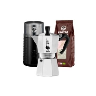 Bialetti Moka Express Espressokanna Inkl. Kaffekvarn & kaffebönor