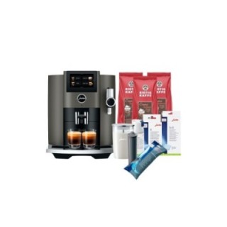Jura S8 (EB) Dark Inox espressomaskin inkl. startpaket, DK-språk, mjölkbehållare, 6 kg Rigtig Kaffe & skötsel