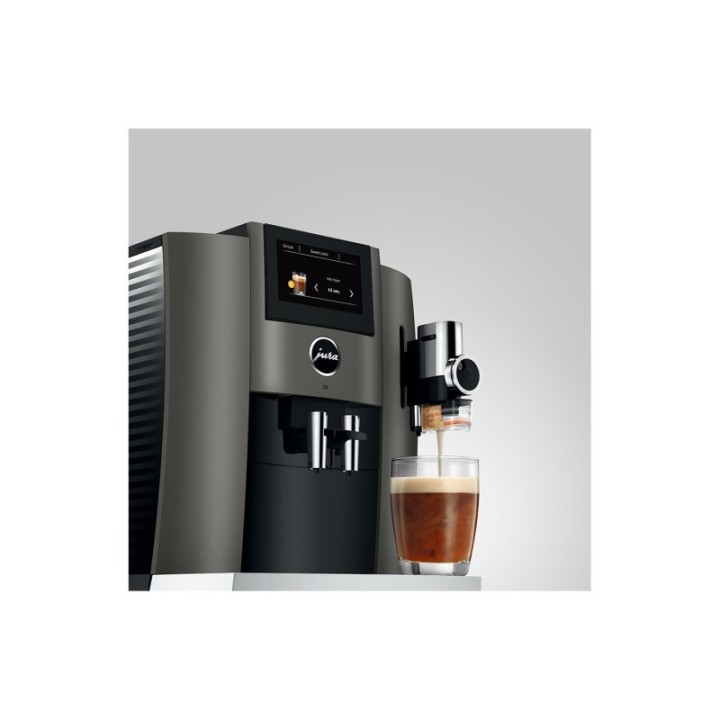 Jura S8 (EB) Dark Inox espressomaskin inkl. startpaket, DK-språk, mjölkbehållare, 6 kg Rigtig Kaffe & skötsel