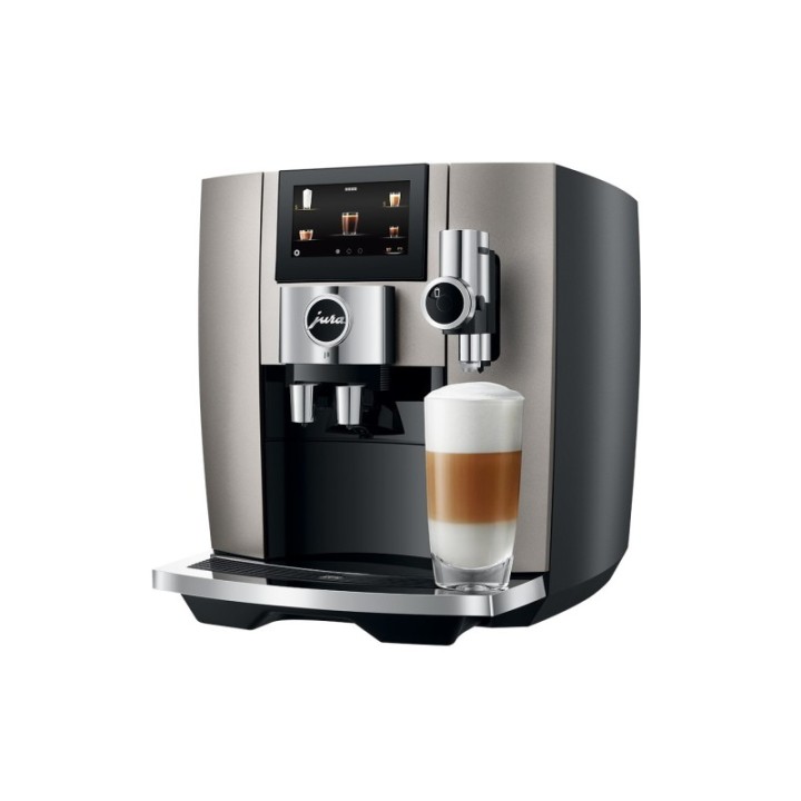 Jura J8 (EA) Midnight Silver Espressomaskin Inkl. Startpaket DK-språk, Mjölkbehållare, 3kg Rigtig Kaffe & Skötsel