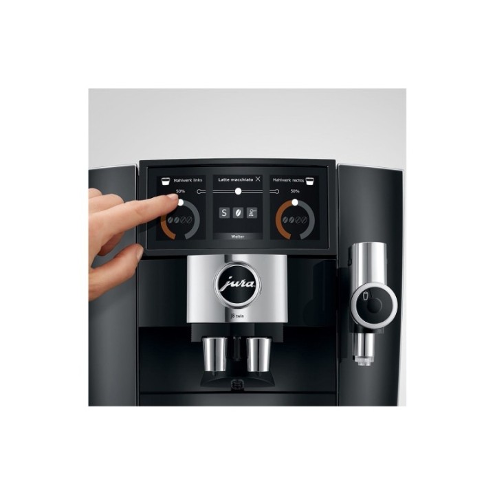 Jura J8 Twin (EA) Diamond Black espressomaskin Inkl. Startpaket DK-språk, Inkl. mjölkbehållare, 3kg Rigtig Kaffe & skötsel