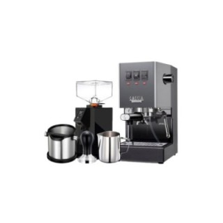 Gaggia Classic E24 Grå Espressomaskin Inkl. Eureka Mignon Perfetto & Baristautrustning