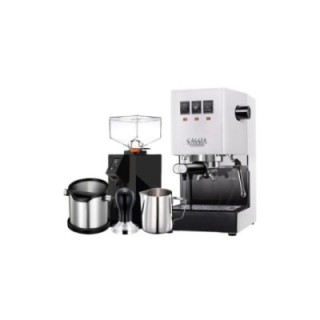 Gaggia Classic E24 Vit Espressomaskin inkl. Eureka Mignon Perfetto & Baristautrustning