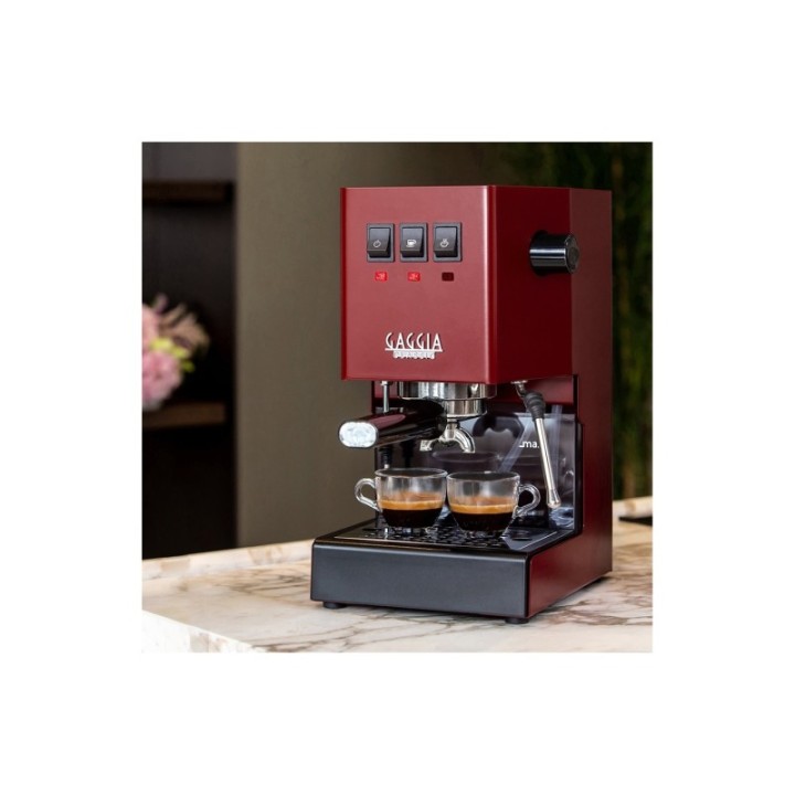 Gaggia Classic E24 Röd espressomaskin inkl. baristautrustning