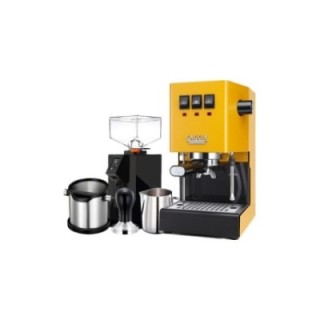 Gaggia Classic E24 Sunshine Yellow espressomaskin inkl. Eureka Mignon Perfetto & baristautrustning