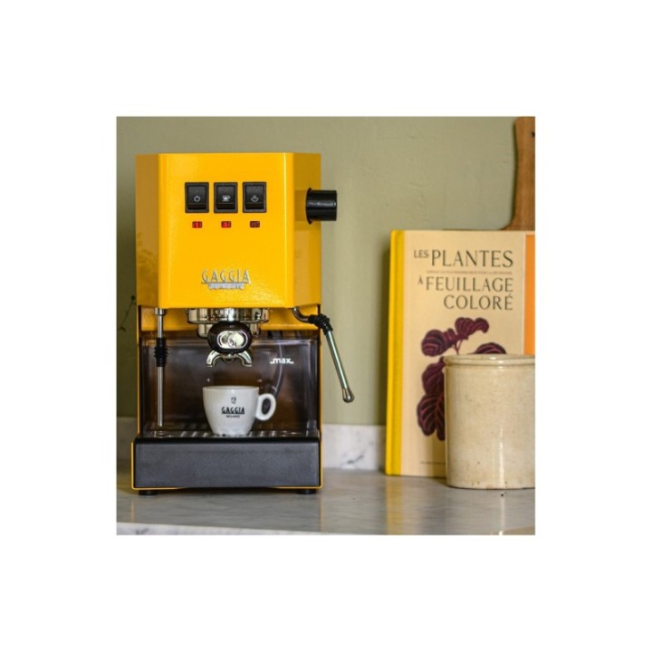 Gaggia Classic E24 Sunshine Yellow espressomaskin inkl. Eureka Mignon Perfetto & baristautrustning