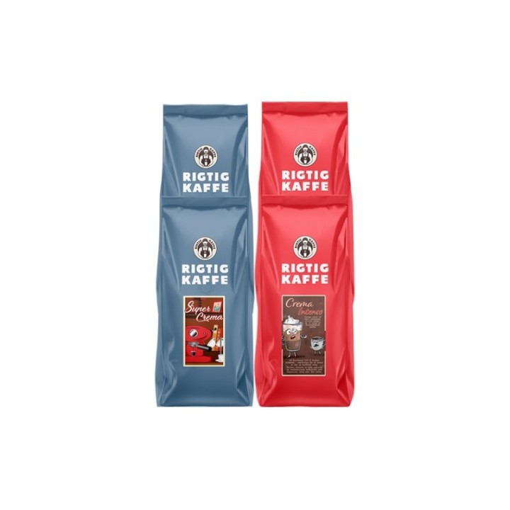 Rigtig Kaffe Crema Intenso & Super Crema 4kg Hela kaffebönor
