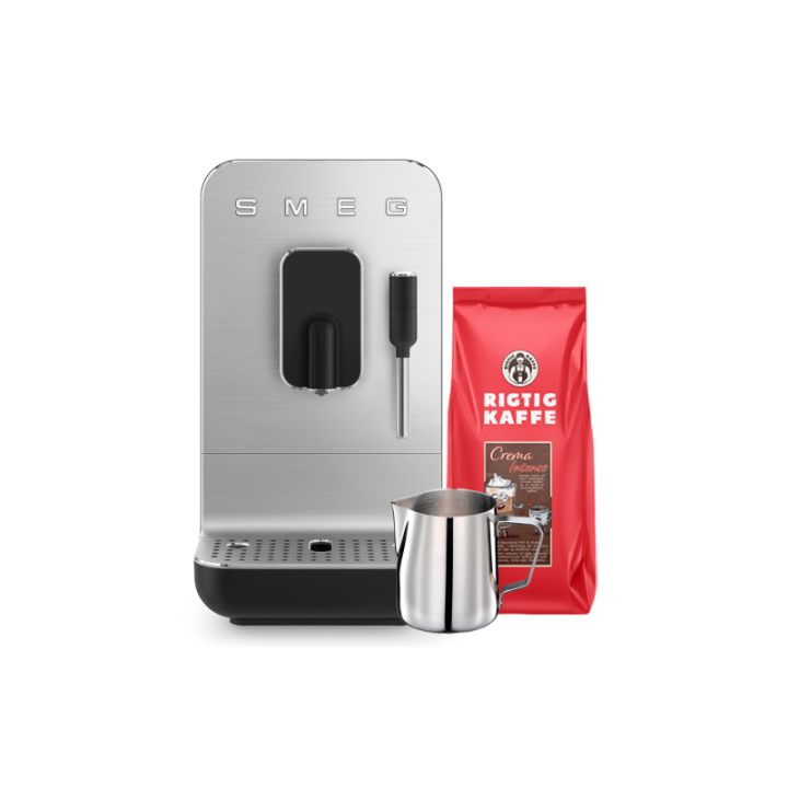 Smeg BCC12BLMEU Svart Inkl. Mjölkkanna 0,35L & Crema Intenso 1kg