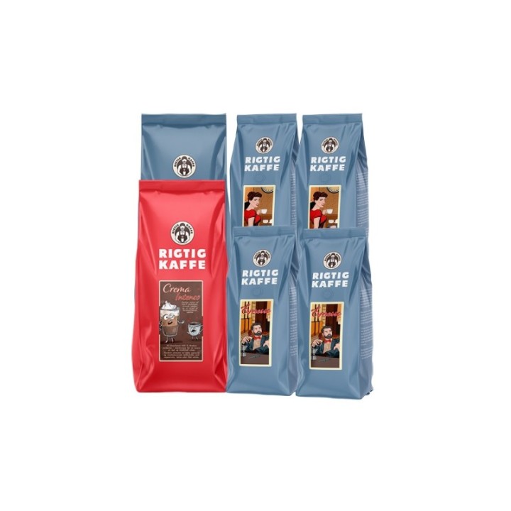 Rigtig Kaffe Mixpaket 4 kg Hela kaffebönor