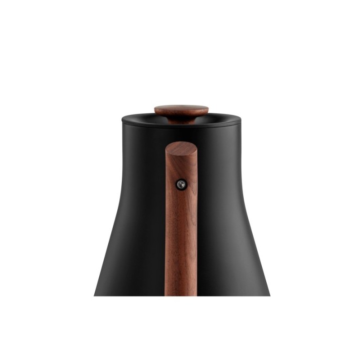 Fellow Corvo EKG Vattenkokare 0,9 L matt svart med trähandtag i valnöt