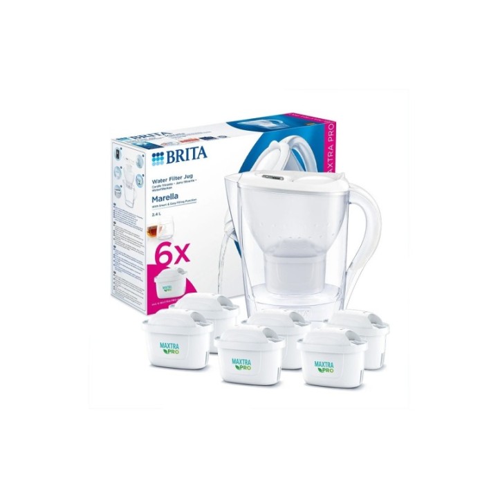 BRITA Marella 2,4L Vit Inkl. 6 st Maxtra Pro Filter