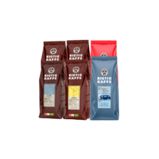 Rigtig Kaffe Brun serie & Crema Intenso Mixpaket 3,4 kg Kaffebönor